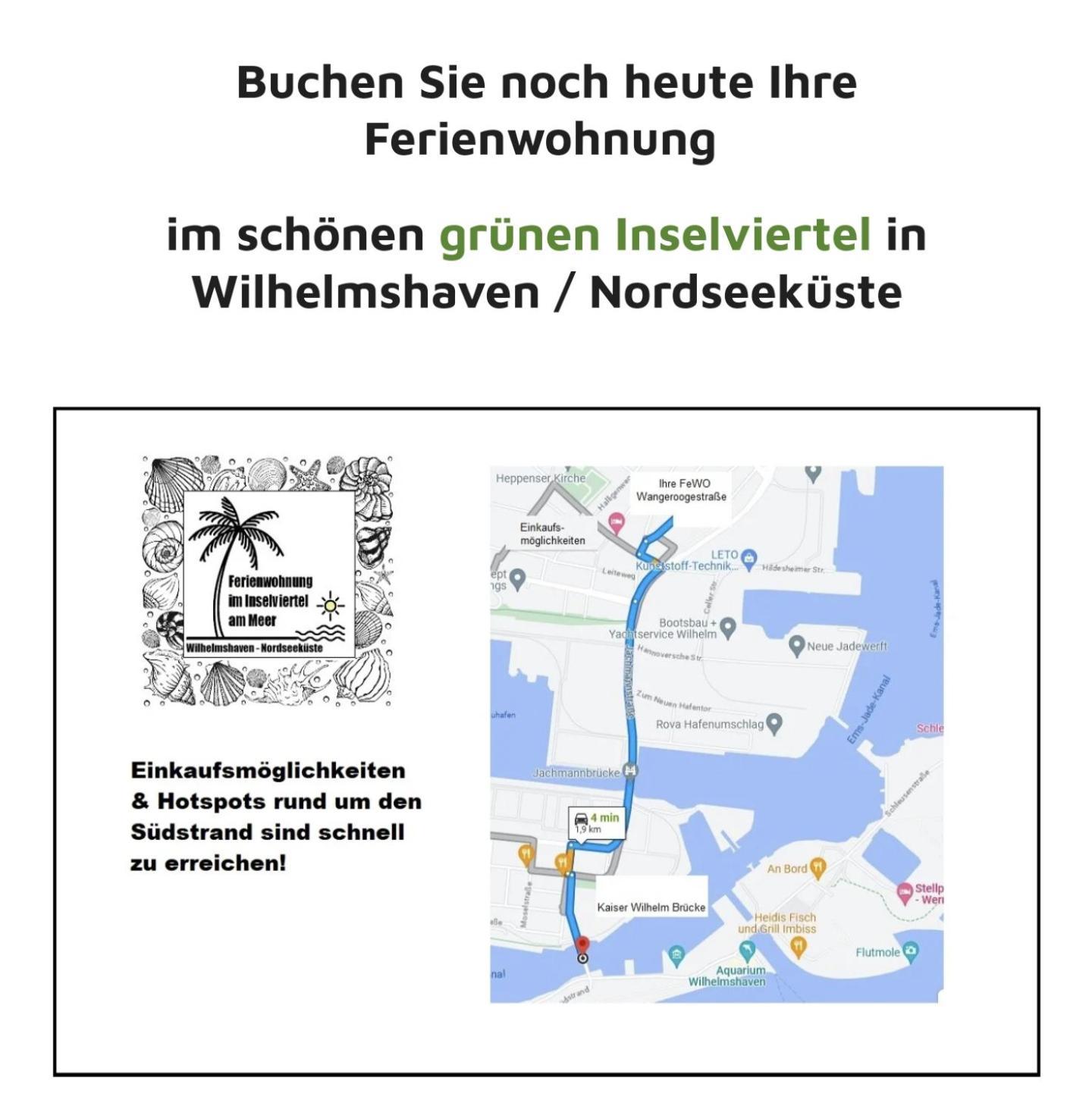 Ferienwohnung Apartment Wilhelmshaven Inselviertel In Bester Lage - Selbstaendiger Check In Moeglich Exterior photo